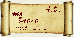 Ana Dučić vizit kartica